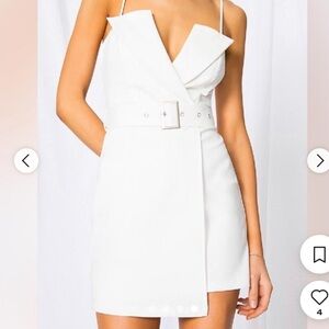 Superdown white mini dress with belt